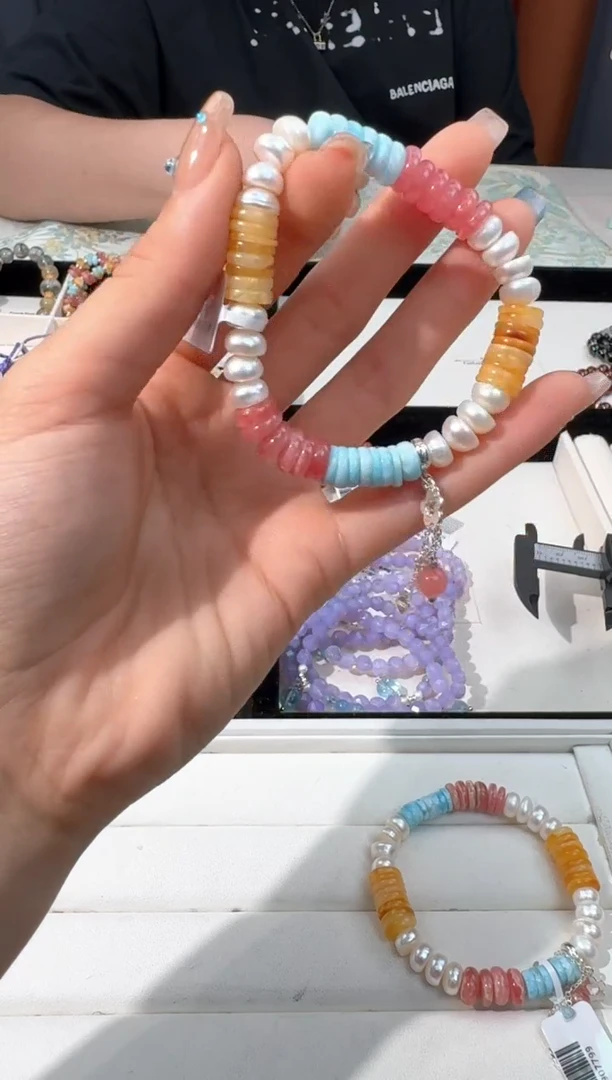 【闪购商品】水晶手链银S925镶嵌I043四喜盘珠设计款