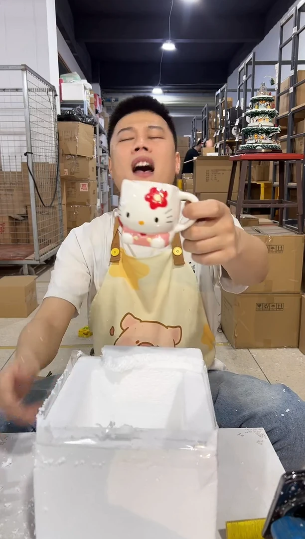 瓷片a款三利鸥kt猫一口杯