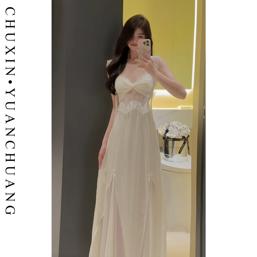 【柏林长裙】法式睡裙女收腰显瘦可外穿睡衣家居服露背吊带睡衣性感