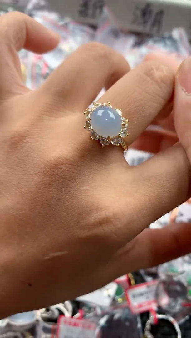 银S925镶嵌戒指翡翠333                6