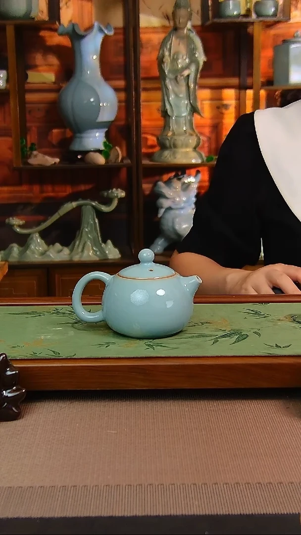 瓷片手工西施壶，不完美