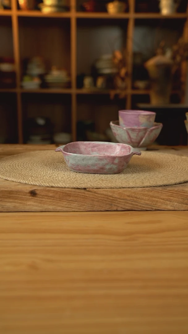 福利紫色系列的双耳四方碟1个