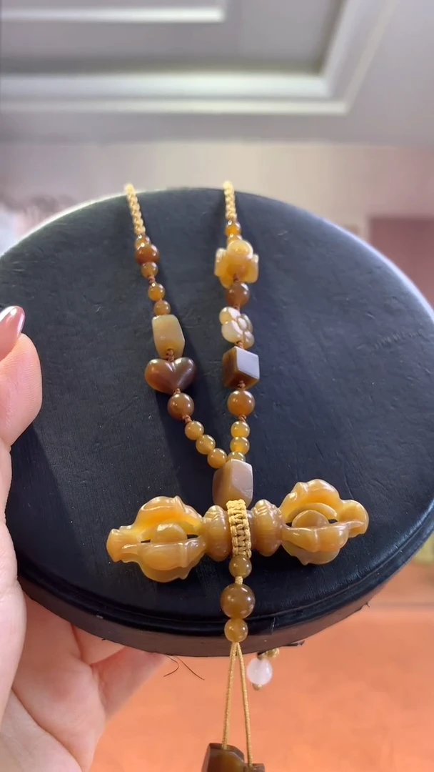 未镶嵌和田玉挂件新疆且末红糖杵子吊坠