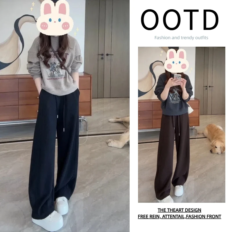 美式复古别致宽松圆领印花卫衣+麻花拼接毛衣+松紧卫裤H10003