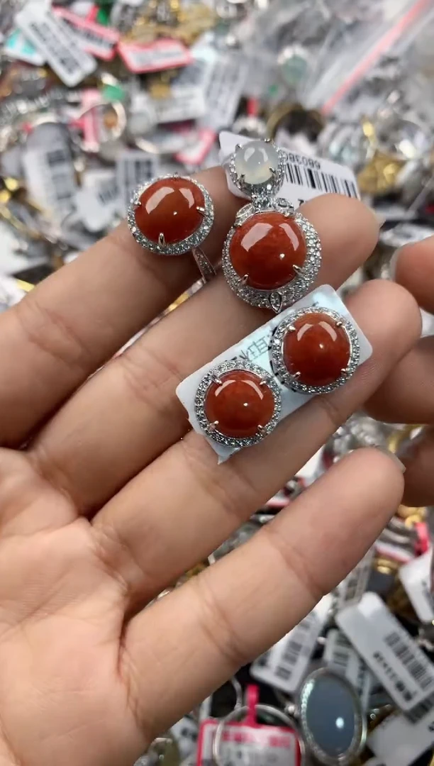 银S925镶嵌戒指翡翠15-15-15        1