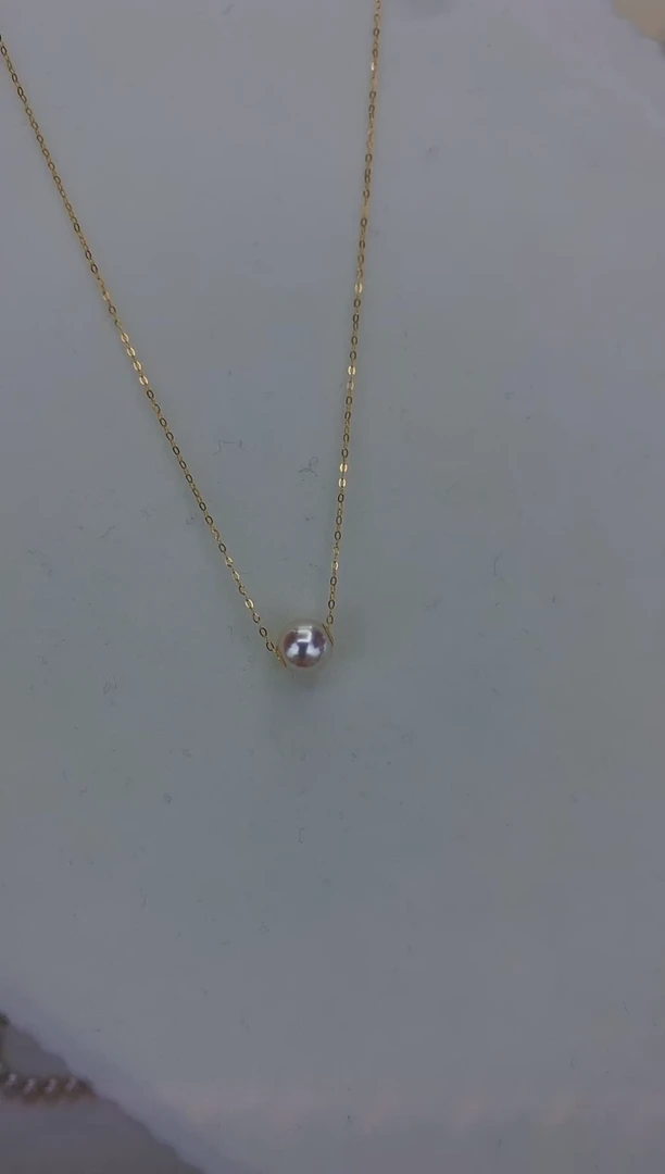 18K金镶嵌DA海水珍珠 GD008 7.5-8 路路通吊坠