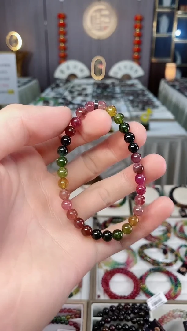 未镶嵌透体老矿碧玺单圈手串5mm+碧玺xion多样性发一条