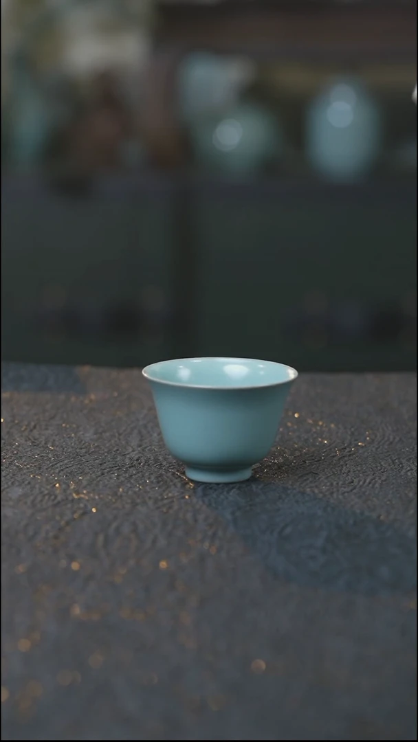 铃铛杯 薄胎 汝瓷 （拾汝）（天青）