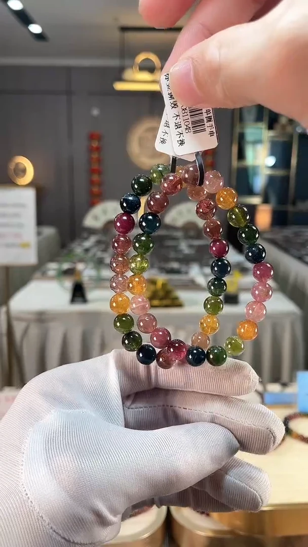 未镶嵌老矿碧玺彩虹单圈手串8mm+碧玺（多样性发一条） xion