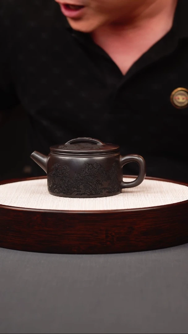 茶壶紫砂石黄山水汉瓦