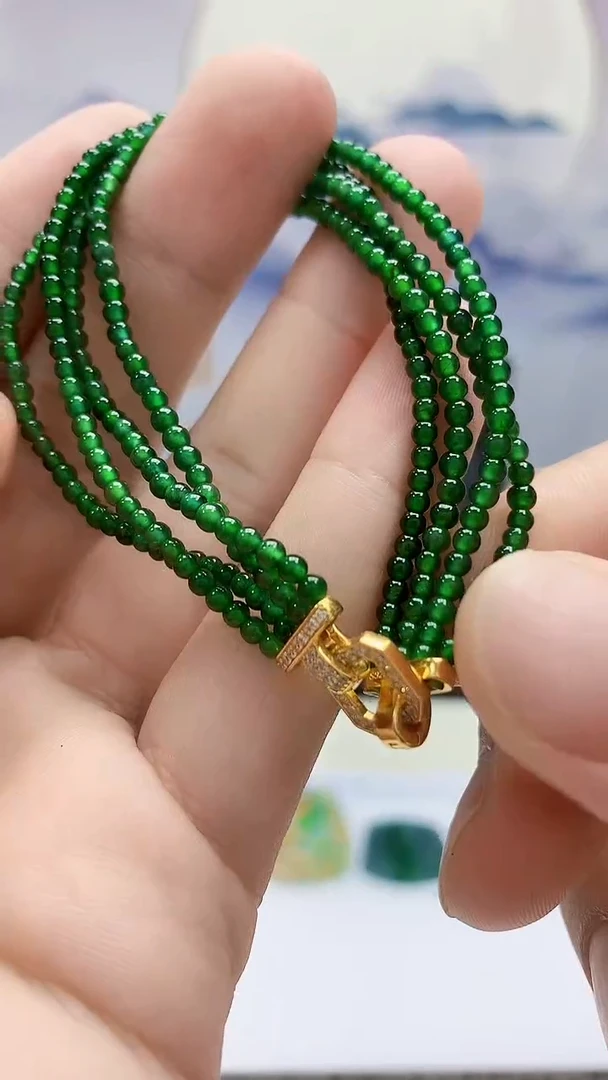定制翡翠未镶嵌4688bb-毛货手串170