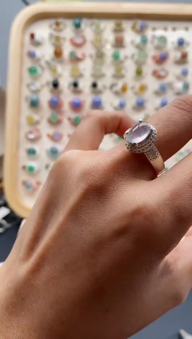 【闪购商品】翡翠戒指未镶嵌缅甸天然A货翡翠333 10+9