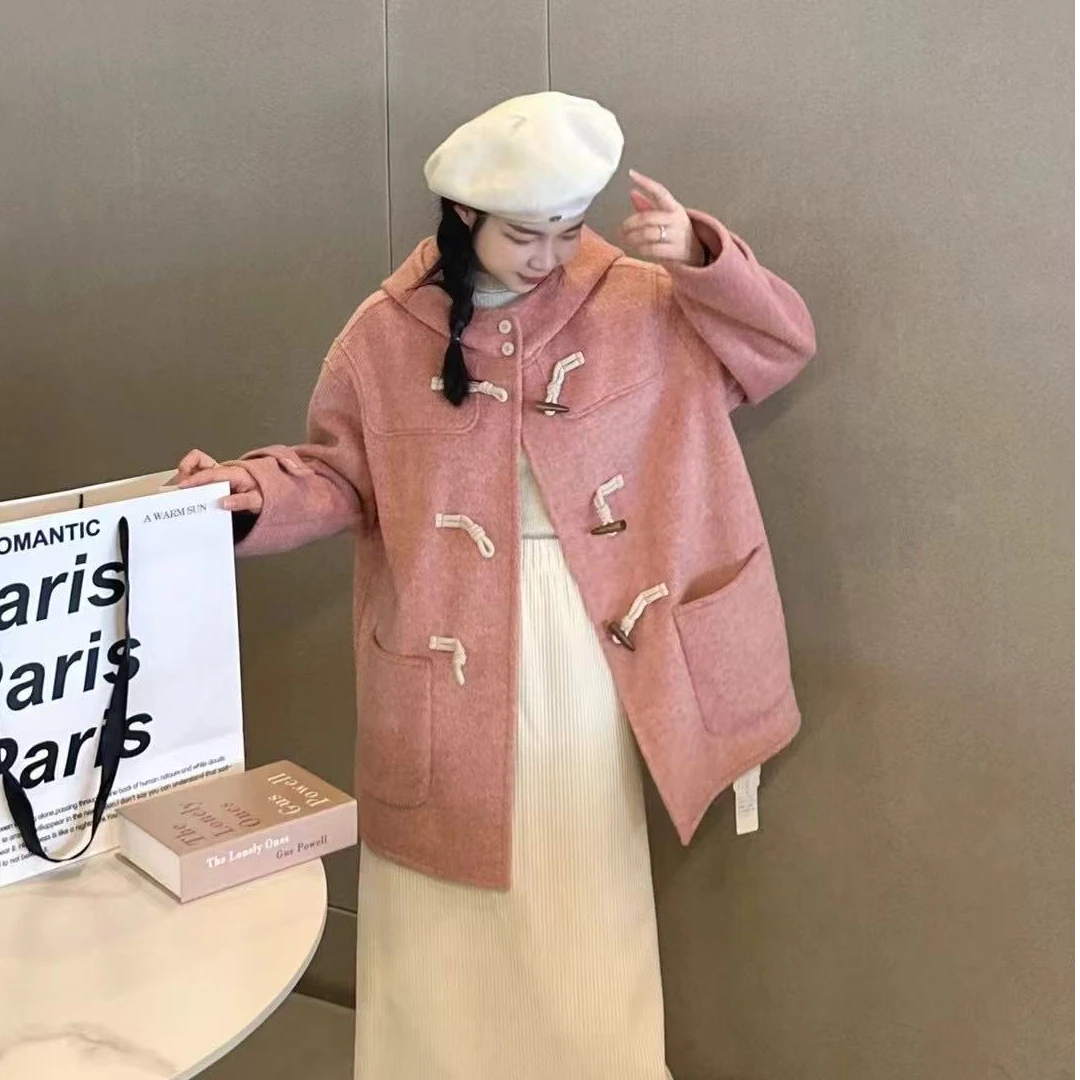 25新款秋冬韩系减龄百搭厚款时尚羊毛大衣