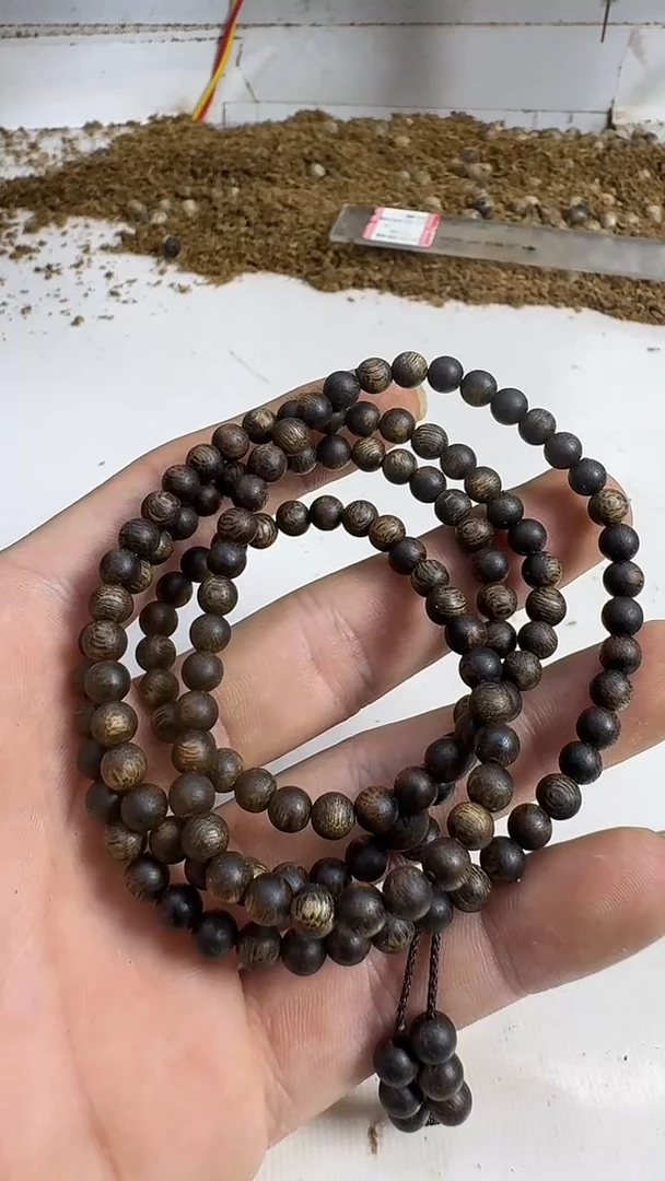 沉香手串熊**生乌身0.5规格多圈13克沉水