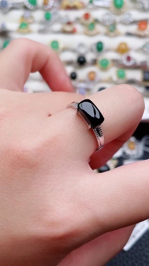 银S925镶嵌戒指翡翠33