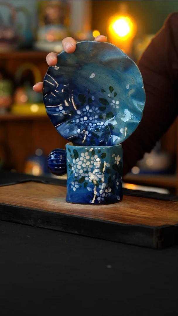 杯手绘心瓷陶瓷浮力