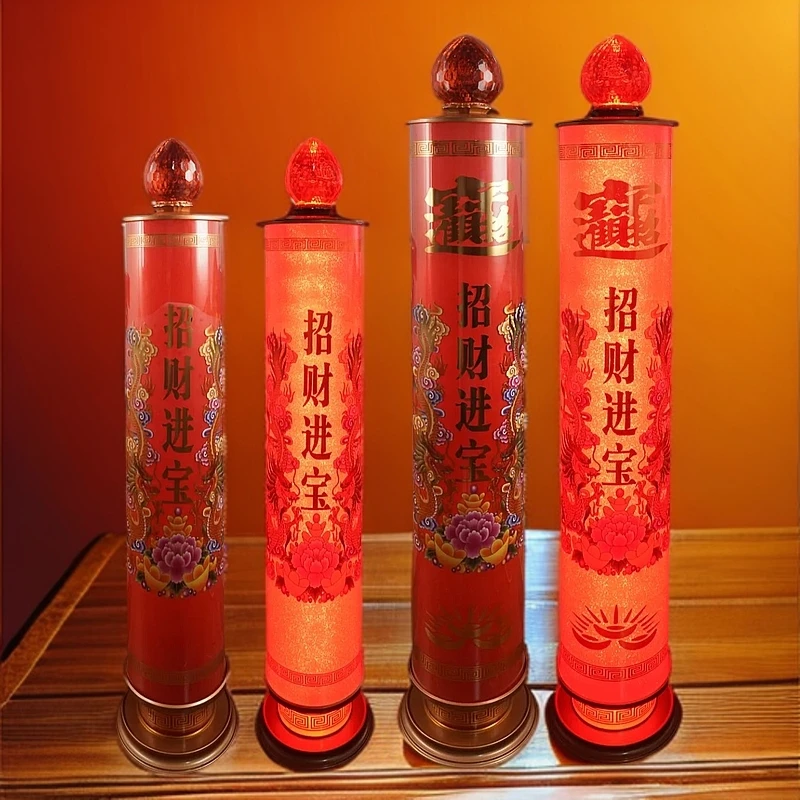 1.7米高档LED特大号巨型插电蜡烛灯供过新年专用桌台特粗长明供灯