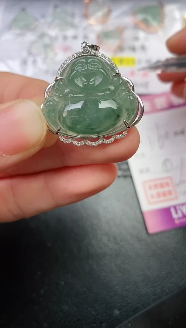 颈饰银S925镶嵌翡翠峰**转挂件