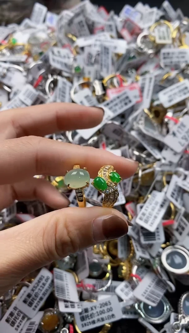 翡翠戒指银S925镶嵌444----1