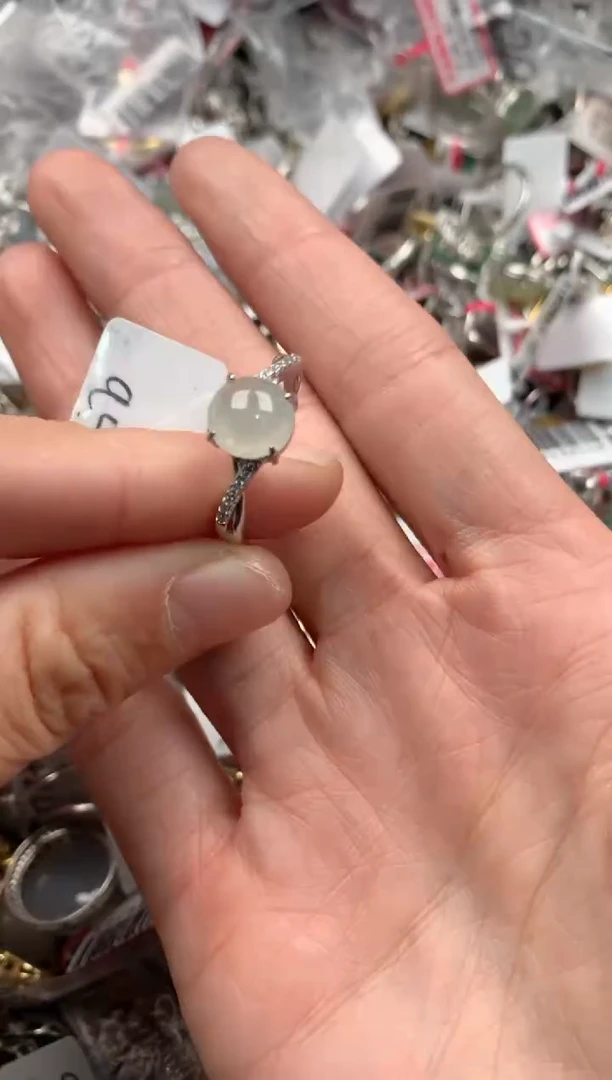 银S925镶嵌戒指翡翠444----7