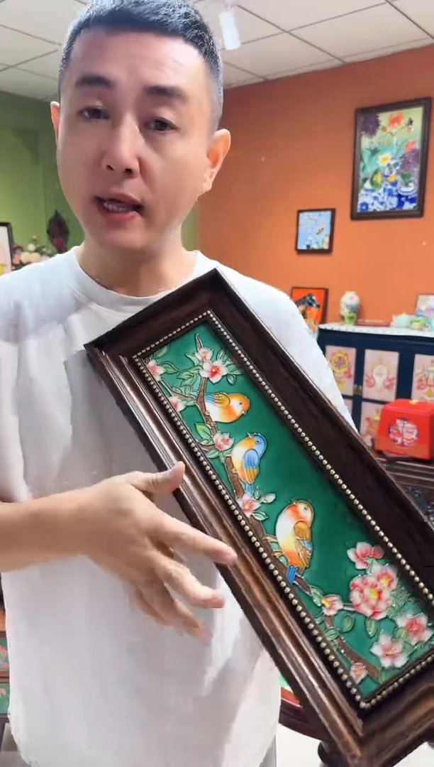 陶瓷三只小鸟  挂画