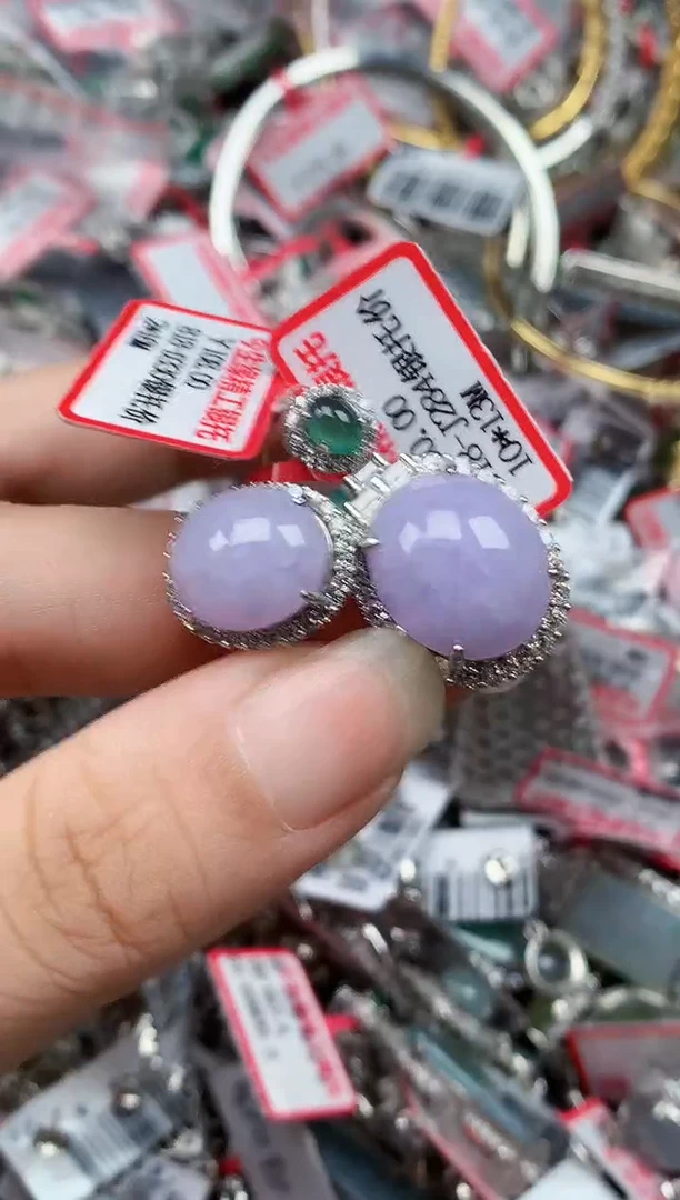 银S925镶嵌戒指翡翠天然A货缅甸翡翠