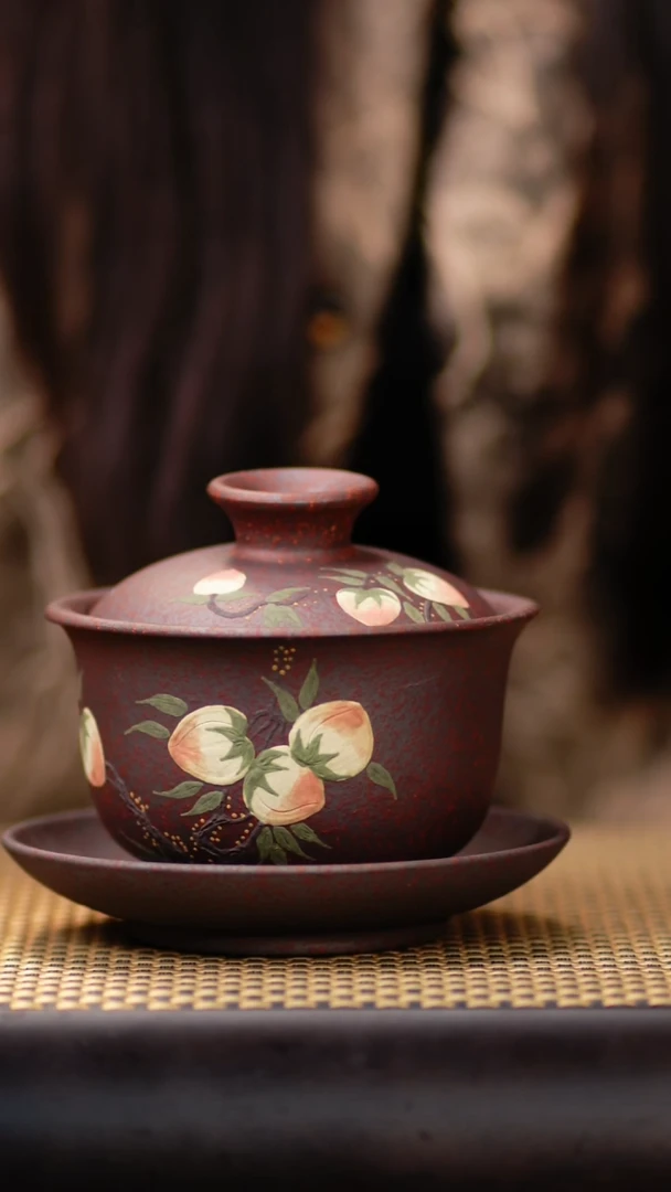 14小鱼桃子三才盖碗