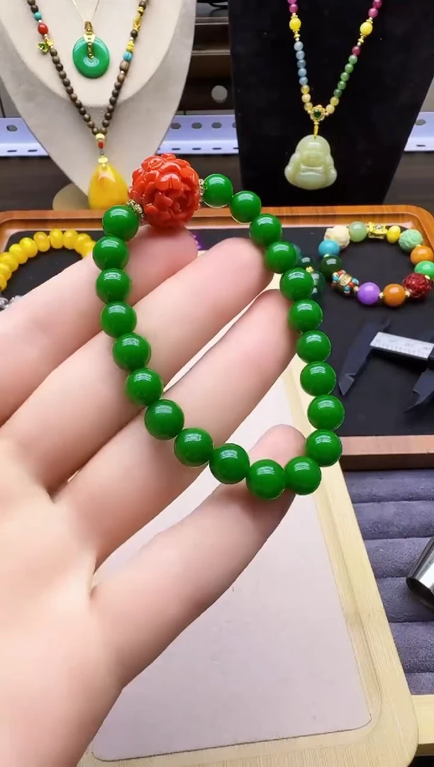 14K金镶嵌手链翡翠S147