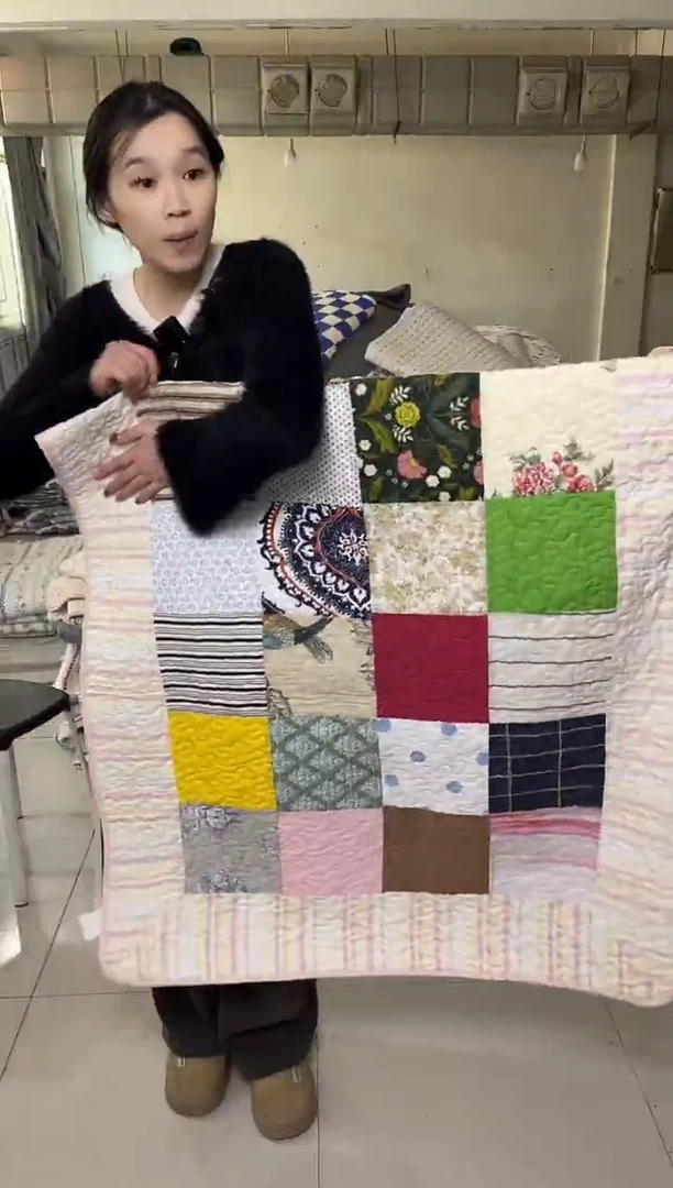 棉90*200天丝边百家被