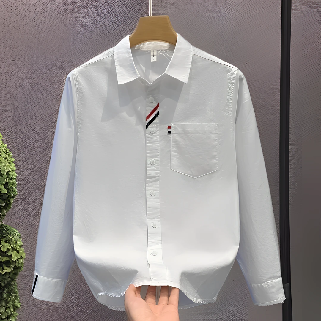轻奢时尚男装爆款新款衬衫春秋季潮流纯棉长袖韩版宽松帅气衬衣