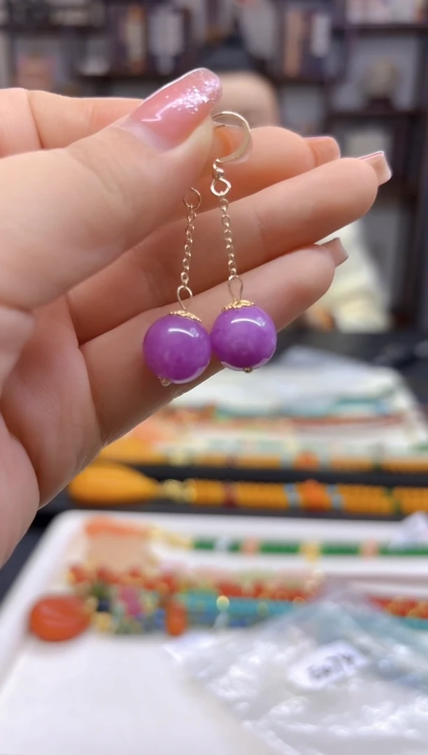 【闪购商品】翡翠耳饰14K金镶嵌耳坠E474