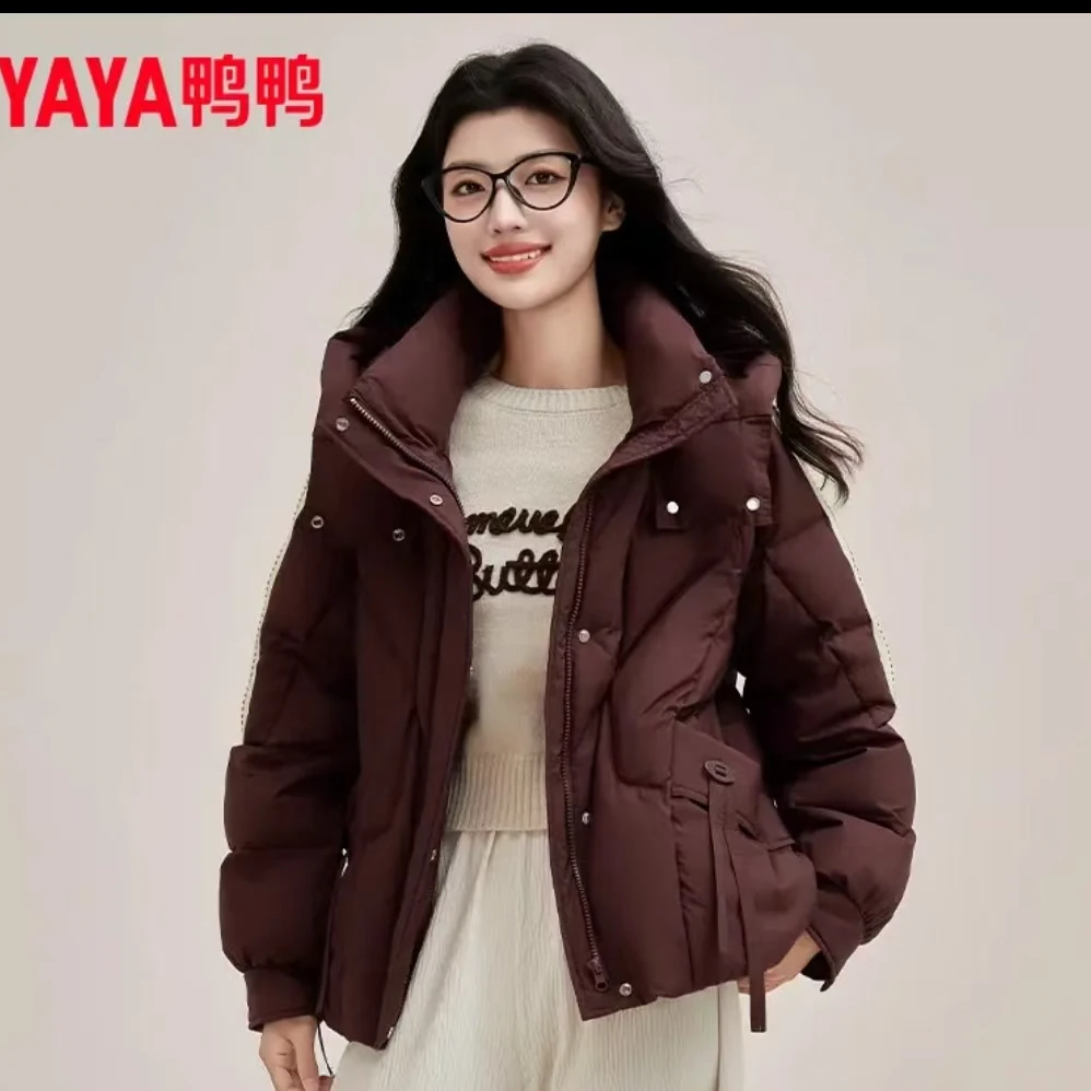 YAYA/鸭鸭羽绒服女短款冬季时尚休闲百搭简约保暖外套YE4B604255L