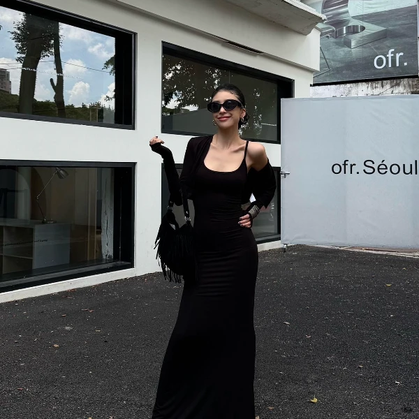 INS风时尚时尚套装短裤套装气质镂空辣妹风森系显瘦性感法式修身