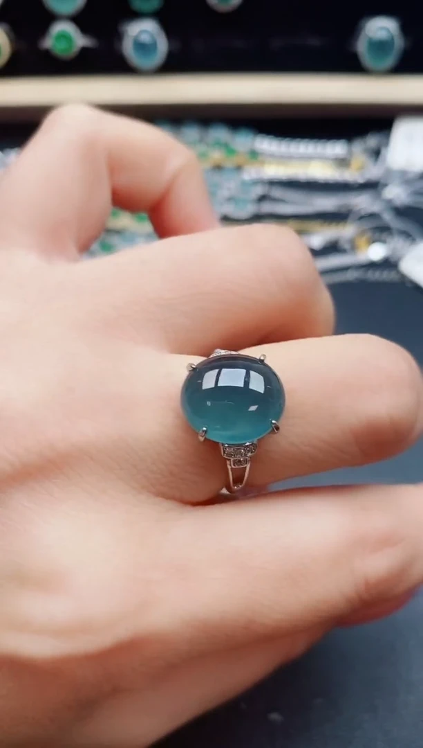 翡翠戒指银S925镶嵌321321