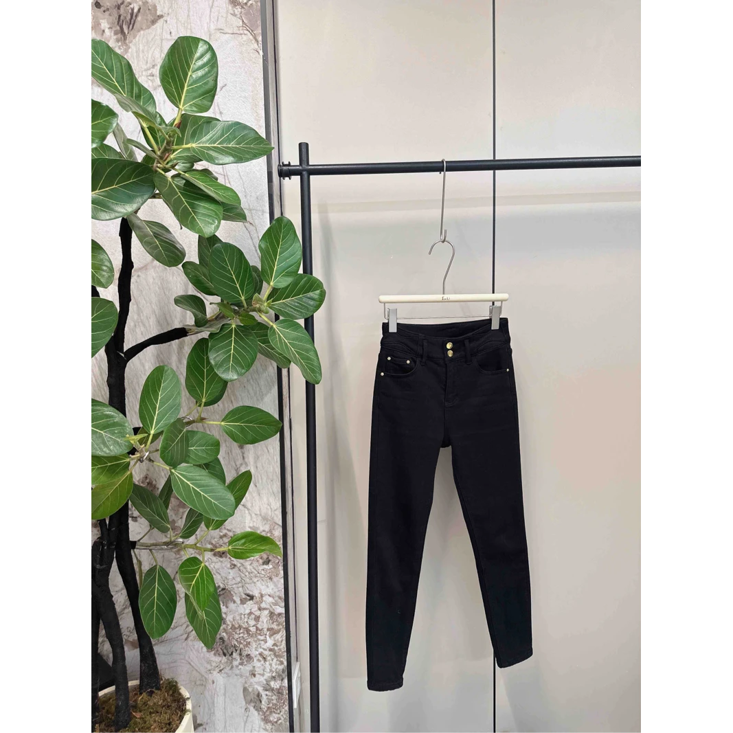 （两粒扣小脚）裤时尚超显瘦加绒小脚牛仔裤深圳南油