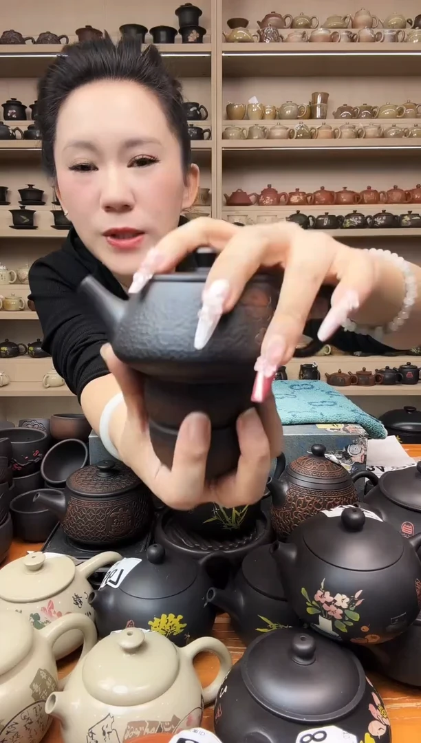 壶933  祥云锤纹石瓢+2线雕杯