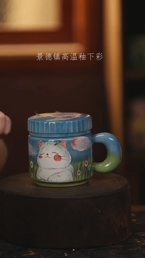 陶瓷景德镇高温釉下手绘陶瓷@L400@