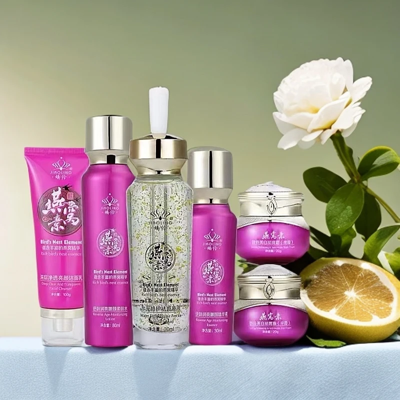 【正品推荐】娇伶燕窝素祛斑套装补水保湿淡斑套盒顽固斑色斑去黄黑