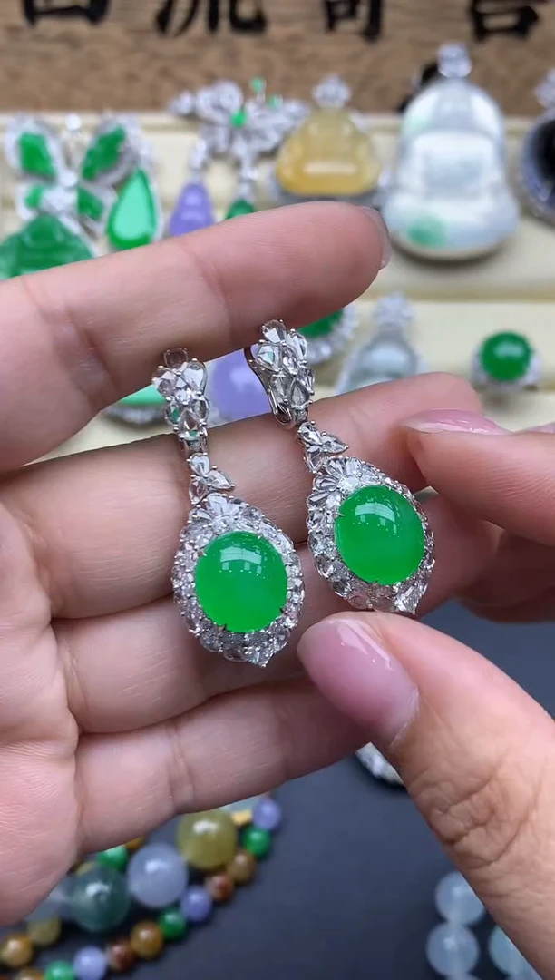 【闪购商品】翡翠耳饰未镶嵌817-中国好珍宝