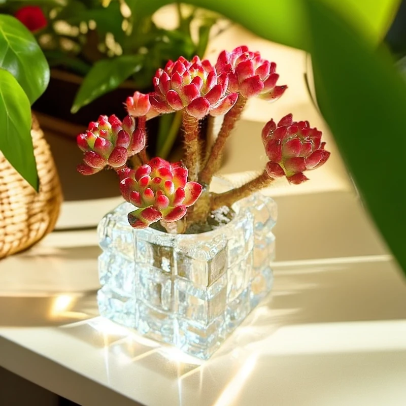 无土宝莲灯1颗(含四方水晶盆