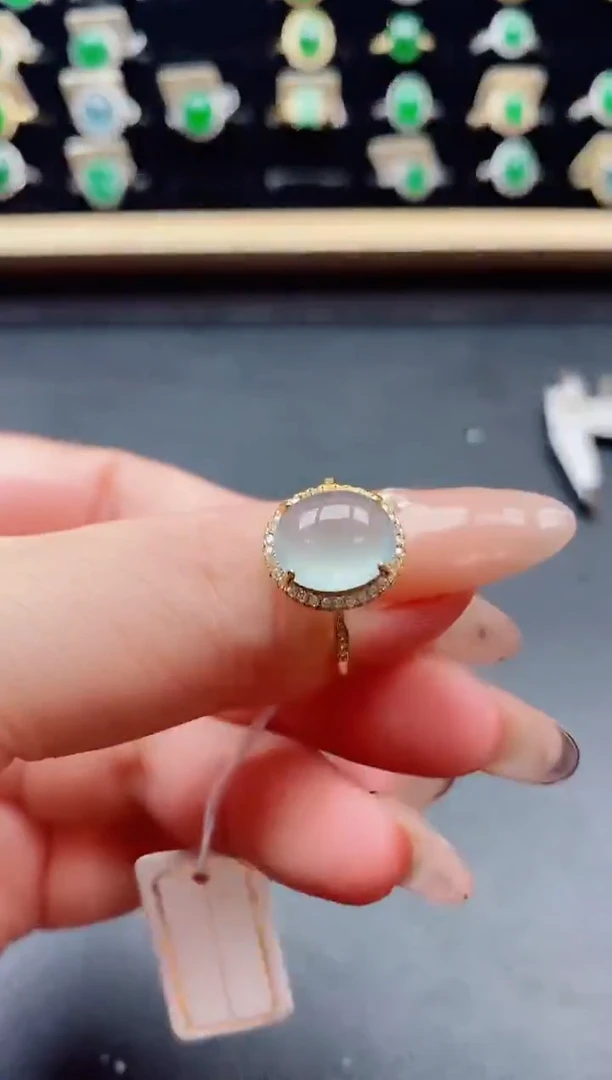 银S925镶嵌戒指翡翠1