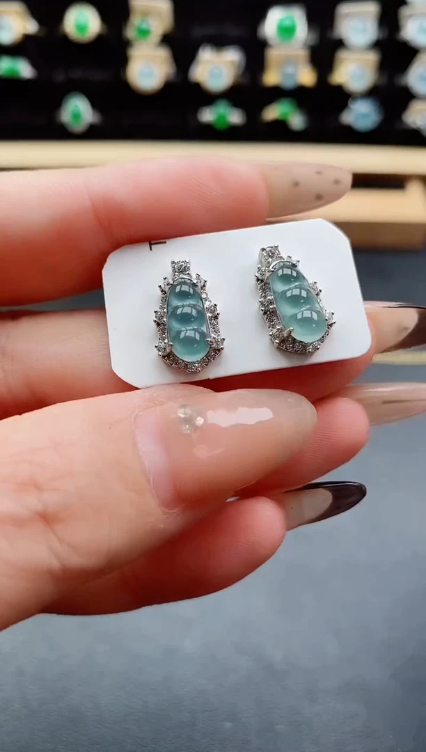 银S925镶嵌戒指翡翠1