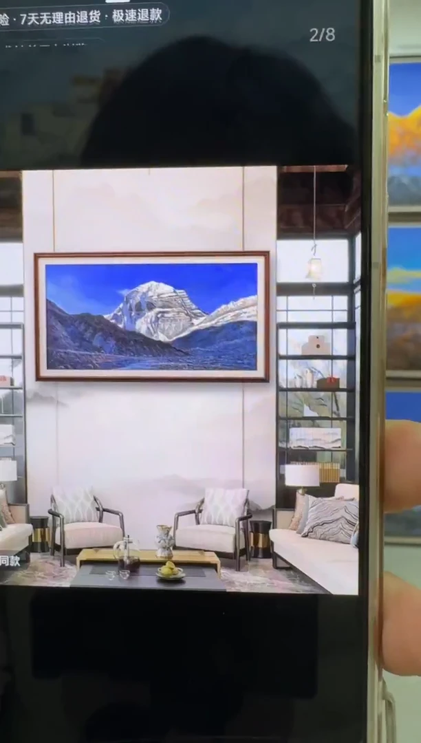 油画Z**白【张俊龙】冈仁波齐办公室客厅茶室客厅挂画油画版画