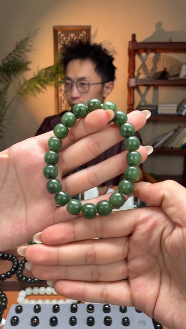 未镶嵌手串和田玉碧10-11老