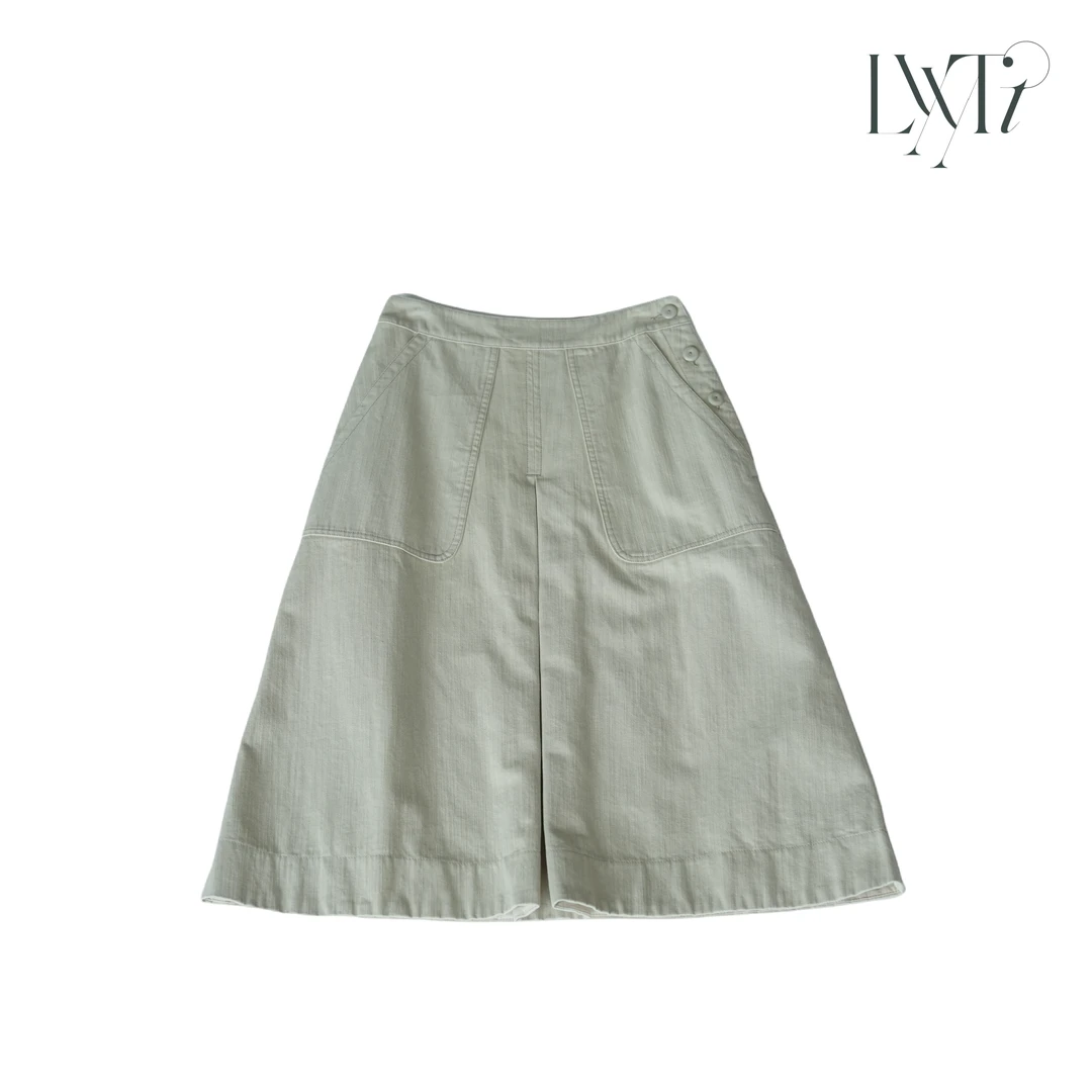 有机棉深褶工装半裙