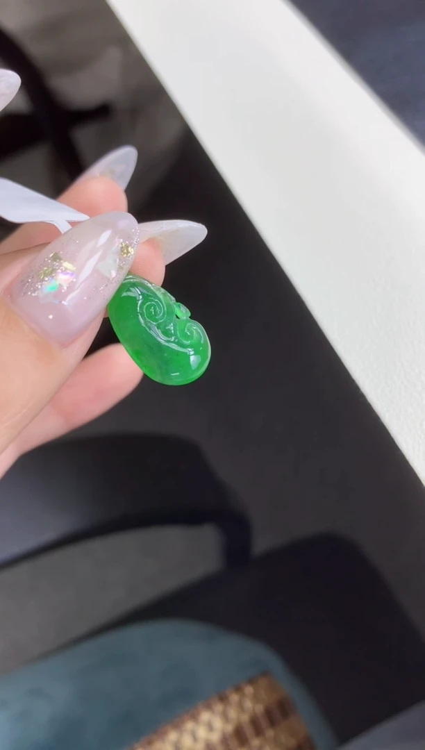 【闪购商品】定制翡翠未镶嵌888ee-毛货如意5赠金扣