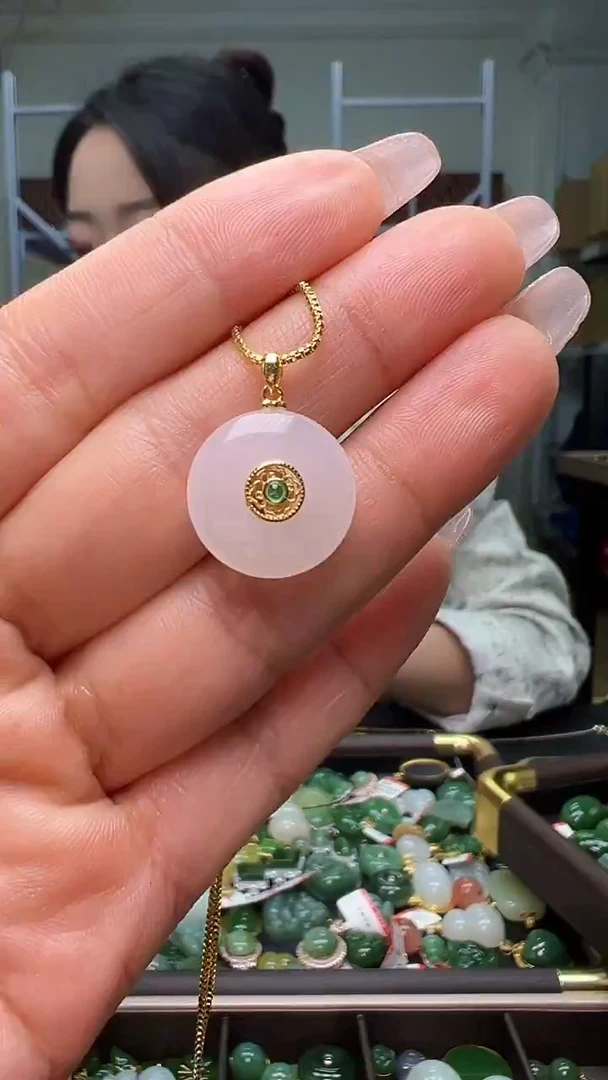 颈饰银S925镶嵌和田玉（多样性发货.发其一)12.28.02