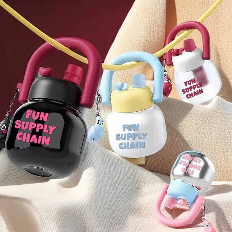 可爱拎拎壶大肚双饮水杯女墩墩大容量耐高温便携水壶太空吸管杯子