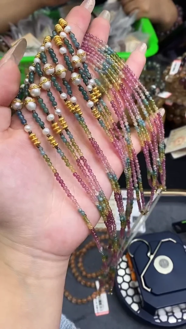 手串银S925镶嵌碧玺手串747多样性发其一