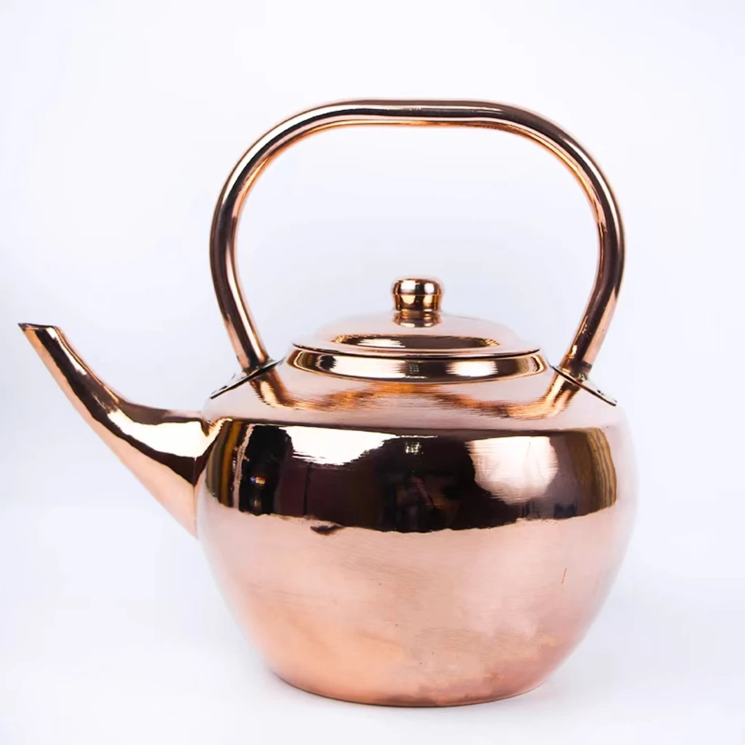 加厚纯铜茶壶铜水壶紫铜壶老铜壶铜壶大铜壶烧水黄铜壶5升2.5升